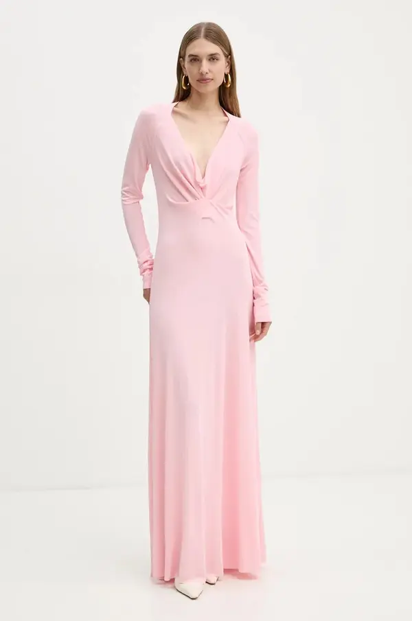 Victoria Beckham Haljina Victoria Beckham boja: ružičasta, maxi, širi se prema dolje, 1424WDR005950A