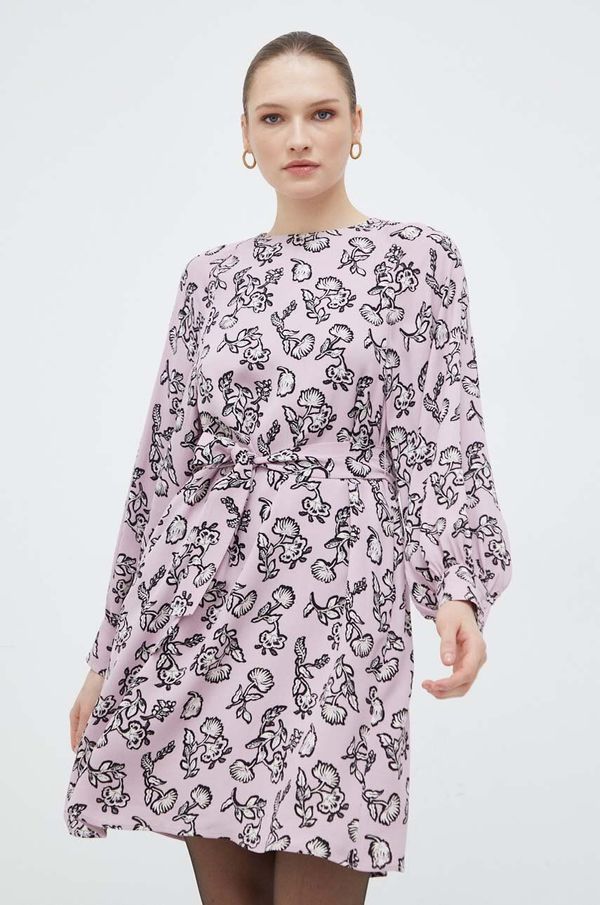 Weekend Max Mara Haljina Weekend Max Mara boja: ružičasta, mini, širi se prema dolje