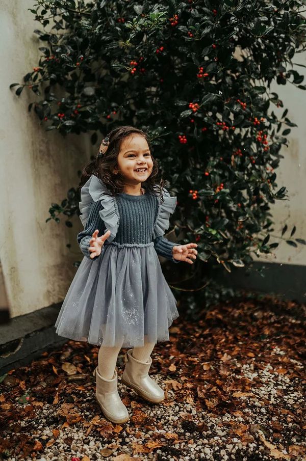 Donsje Haljina za bebe Donsje Bilie Dress boja: tamno plava, mini, širi se prema dolje, 4083200