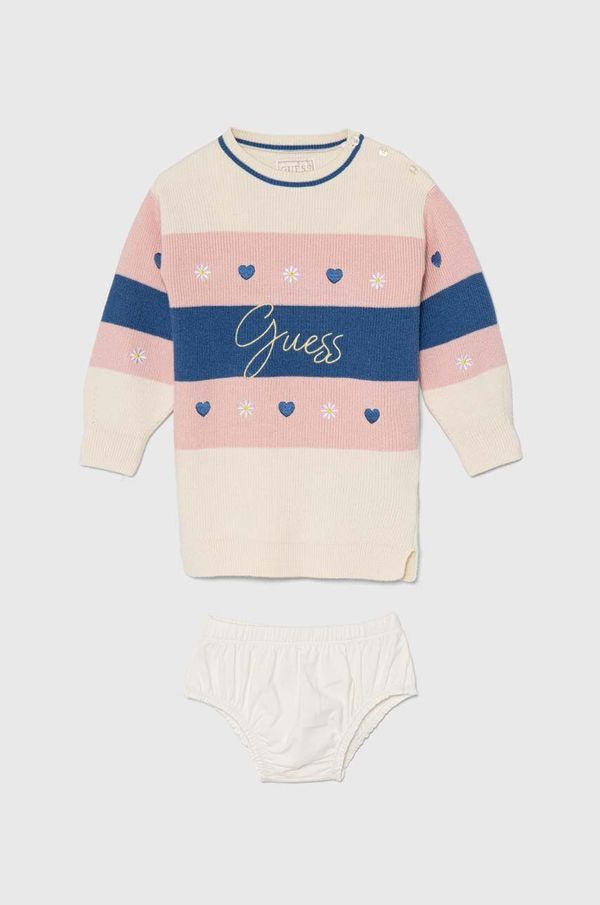 Guess Haljina za bebe Guess boja: bež, mini, ravna, A4YK13 Z2V42