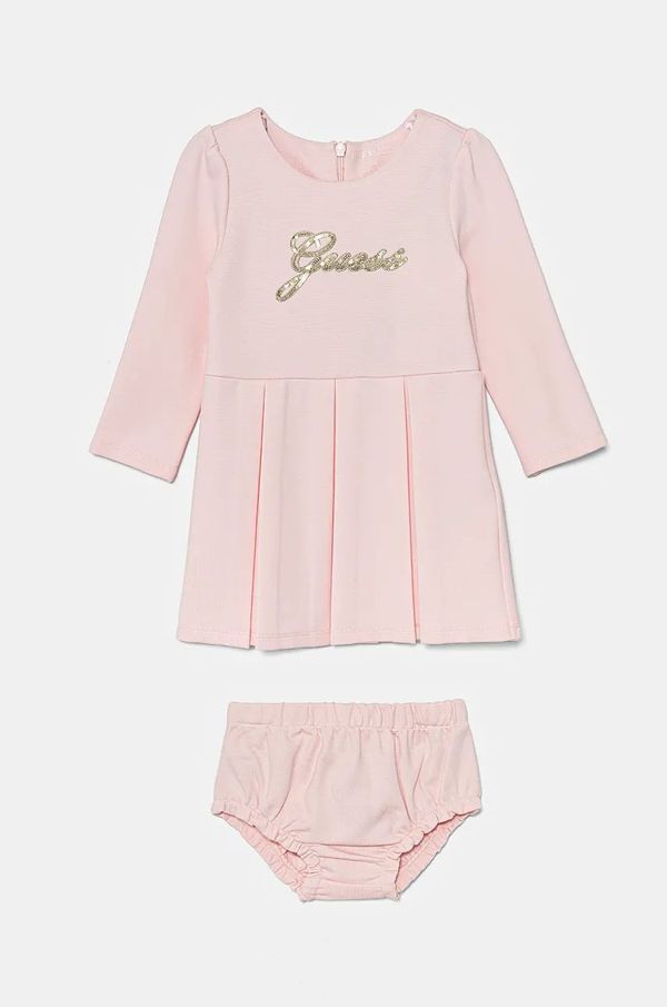 Guess Haljina za bebe Guess boja: ružičasta, mini, širi se prema dolje, A4BK01 KAUH0