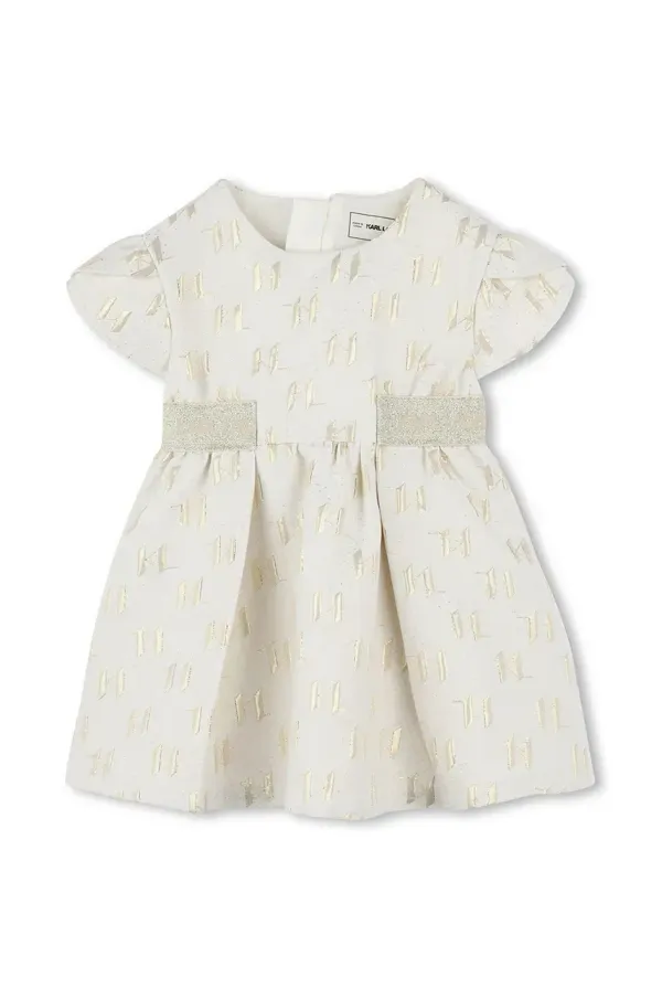 Karl Lagerfeld Haljina za bebe Karl Lagerfeld boja: bež, mini, širi se prema dolje, Z30515
