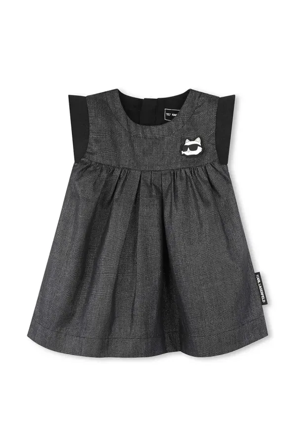 Karl Lagerfeld Haljina za bebe Karl Lagerfeld boja: crna, mini, širi se prema dolje, Z30514
