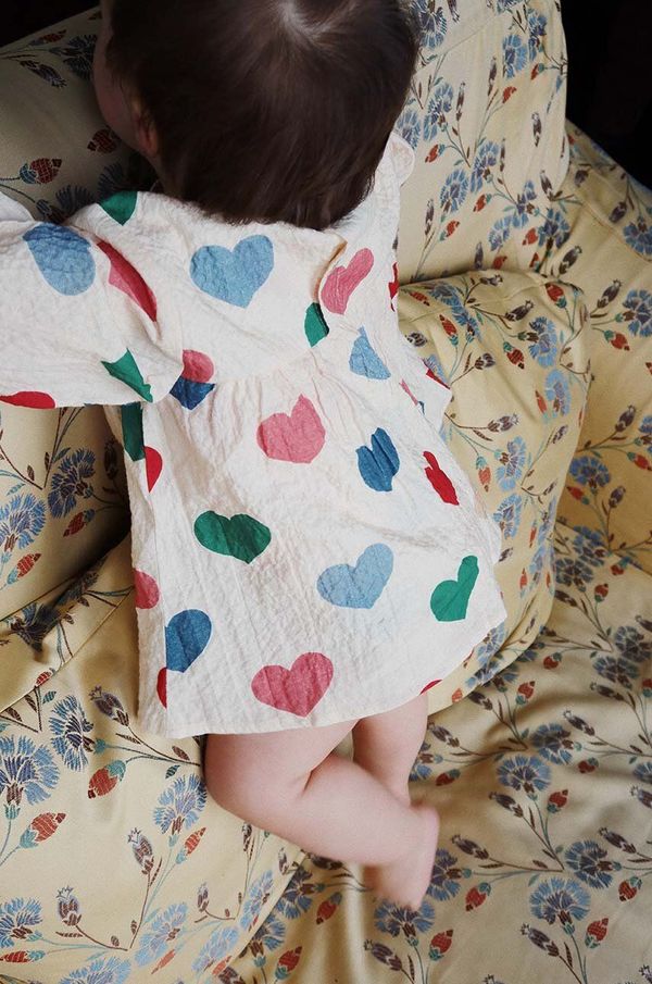 Konges Sløjd Haljina za bebe Konges Sløjd ELIN ROMPER GOTS boja: bež, mini, širi se prema dolje, KS101498