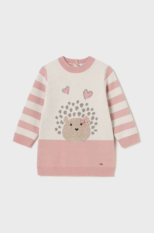 Mayoral Haljina za bebe Mayoral boja: ružičasta, mini, ravna, 2918