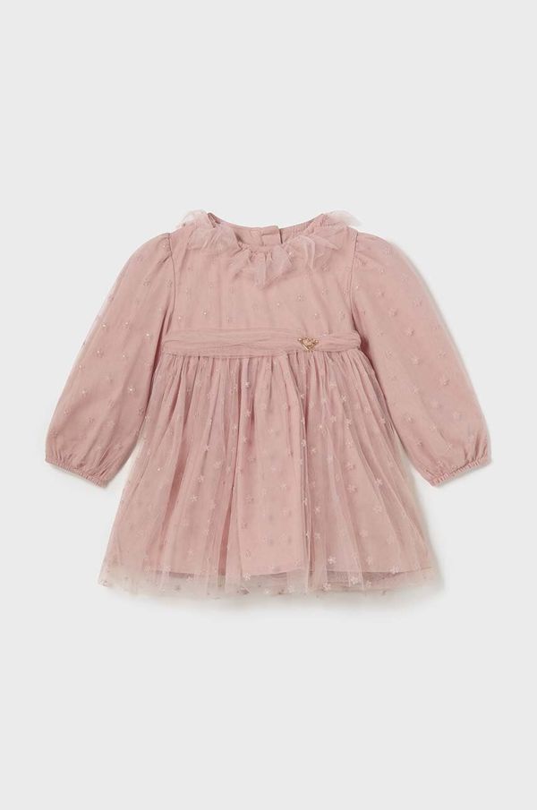 Mayoral Haljina za bebe Mayoral boja: ružičasta, mini, širi se prema dolje, 2907