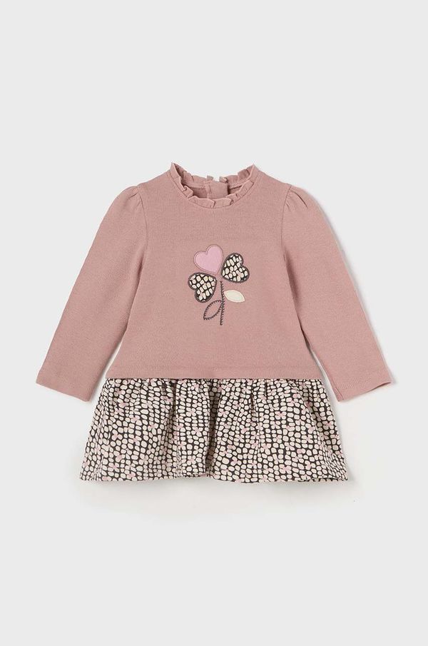 Mayoral Haljina za bebe Mayoral boja: ružičasta, mini, širi se prema dolje, 2917