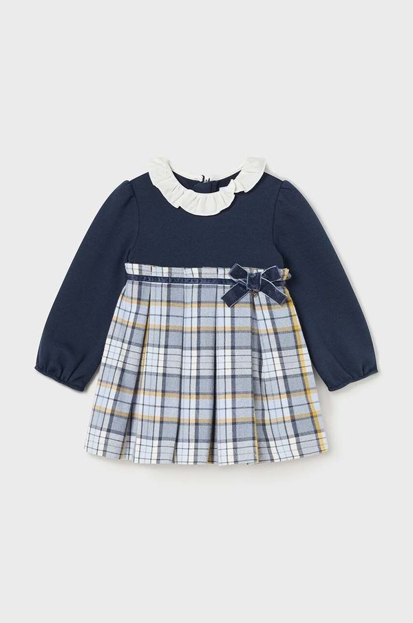 Mayoral Haljina za bebe Mayoral boja: tamno plava, mini, širi se prema dolje, 2910