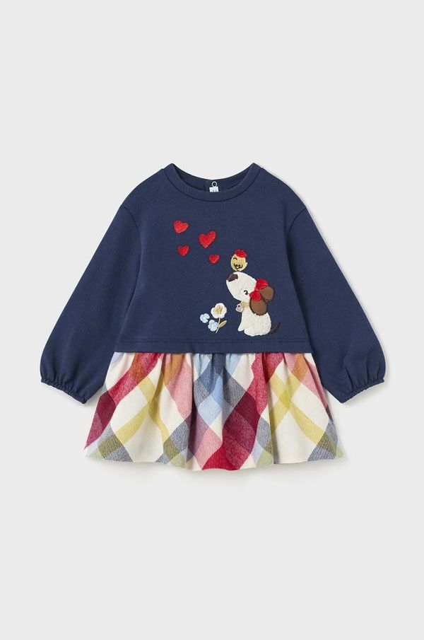 Mayoral Haljina za bebe Mayoral boja: tamno plava, mini, širi se prema dolje