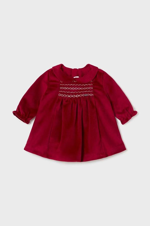 Mayoral Newborn Haljina za bebe Mayoral Newborn boja: crvena, mini, širi se prema dolje, 2804