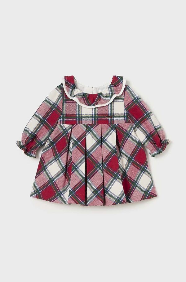 Mayoral Newborn Haljina za bebe Mayoral Newborn boja: crvena, mini, širi se prema dolje, 2808