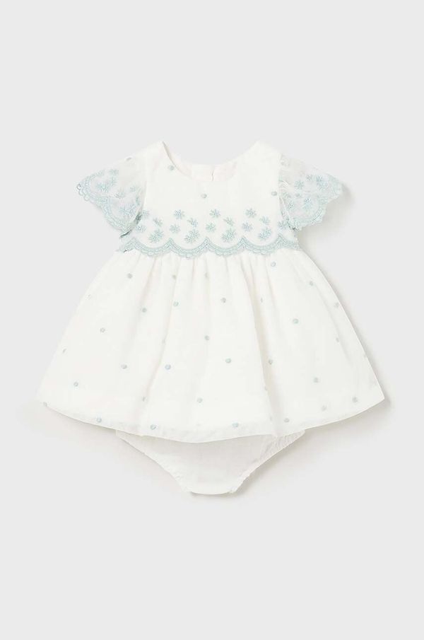 Mayoral Newborn Haljina za bebe Mayoral Newborn boja: zelena, mini, širi se prema dolje