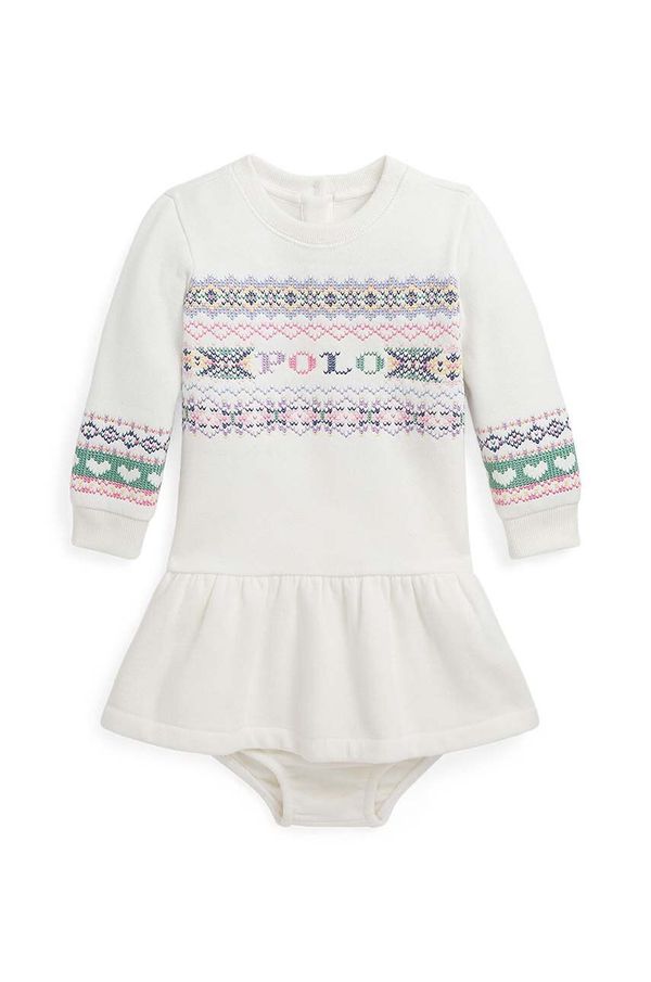 Polo Ralph Lauren Haljina za bebe Polo Ralph Lauren boja: bež, mini, širi se prema dolje