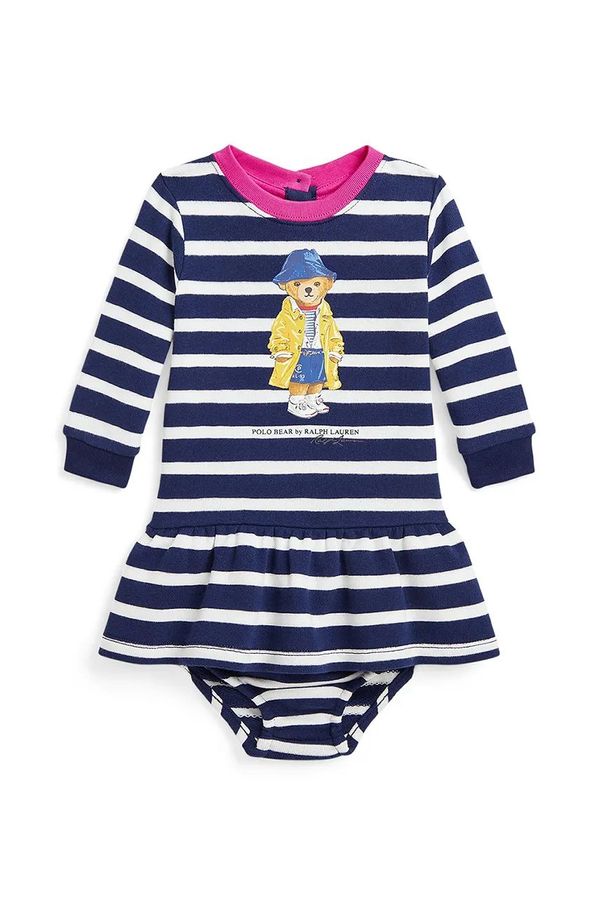 Polo Ralph Lauren Haljina za bebe Polo Ralph Lauren boja: tamno plava, mini, širi se prema dolje, 310958259001