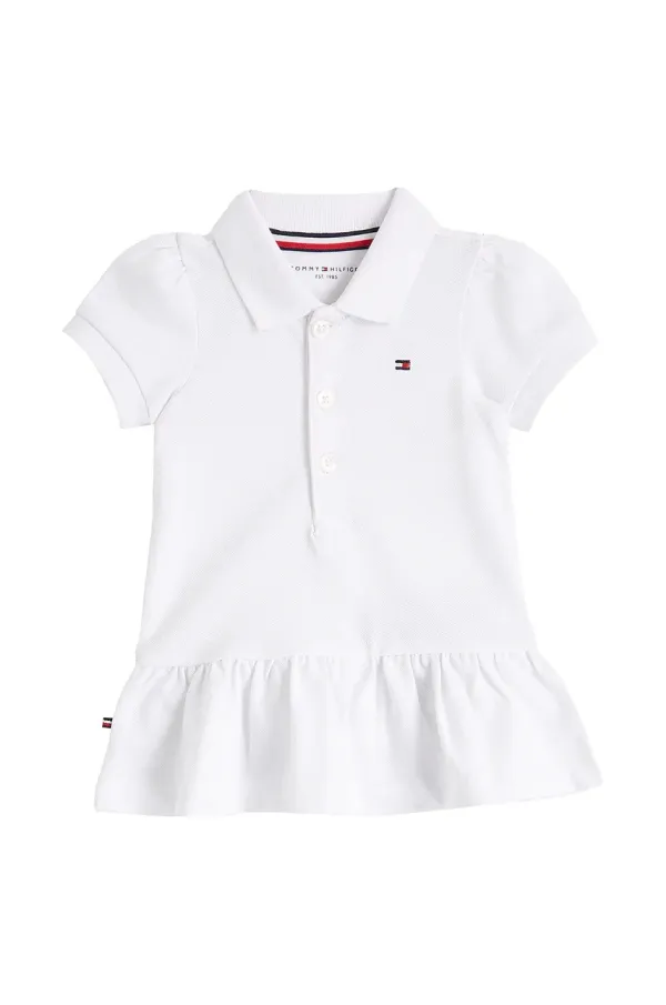 Tommy Hilfiger Haljina za bebe Tommy Hilfiger boja: bijela, mini, ravna, KN0KN02045