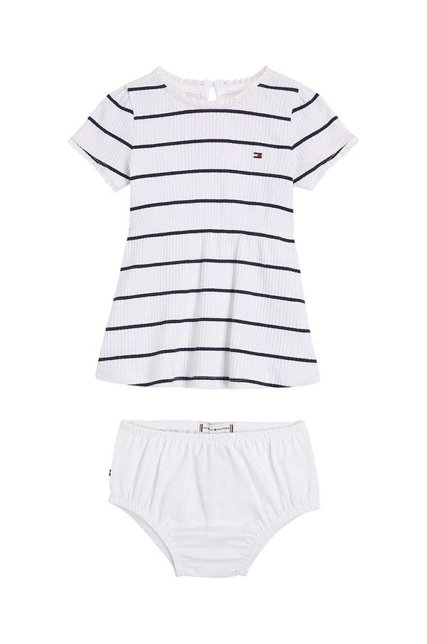 Tommy Hilfiger Haljina za bebe Tommy Hilfiger boja: siva, mini, širi se prema dolje