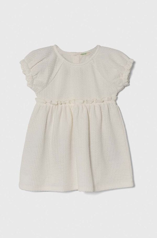 United Colors of Benetton Haljina za bebe United Colors of Benetton boja: bež, mini, širi se prema dolje