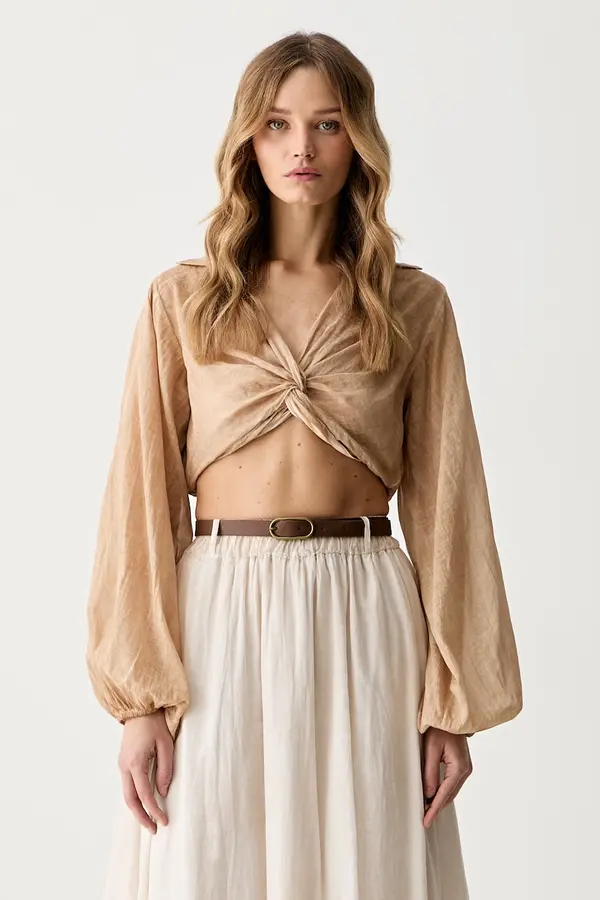 Haveone Haveone bluza košulja za žene od pamuka