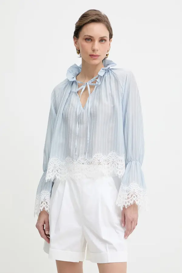 Haveone Haveone bluza s volanima za žene s lyocellom