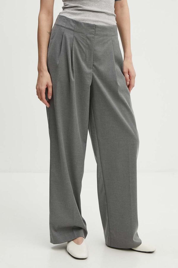 2NDDAY Hlače 2NDDAY 2ND Carter - Classic Tailorin za žene, boja: siva, ravni kroj, visoki struk, 2244160169