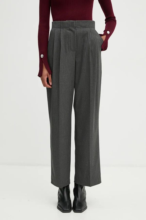 2NDDAY Hlače 2NDDAY Carter za žene, boja: siva, ravni kroj, visoki struk, 2245160170