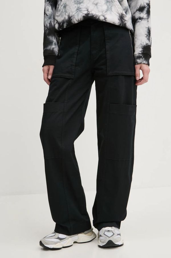 Abercrombie & Fitch Hlače Abercrombie & Fitch za žene, boja: crna, ravni kroj, visoki struk, KI156-4524