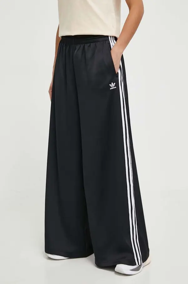 Adidas Hlače adidas Originals za žene, boja: crna, široke, visoki struk, IU2520
