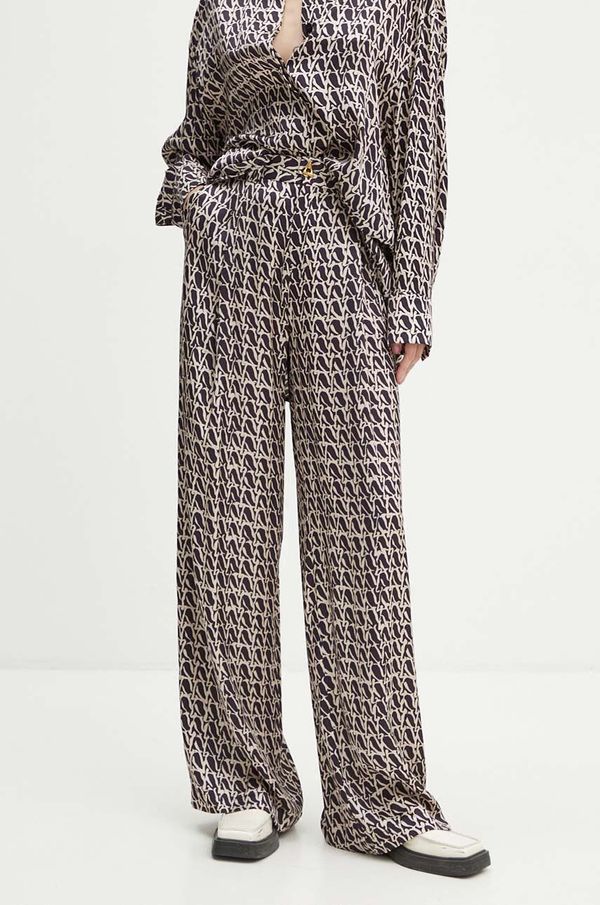 Aeron Hlače AERON za žene, boja: smeđa, ravni kroj, visoki struk, PFPA249519