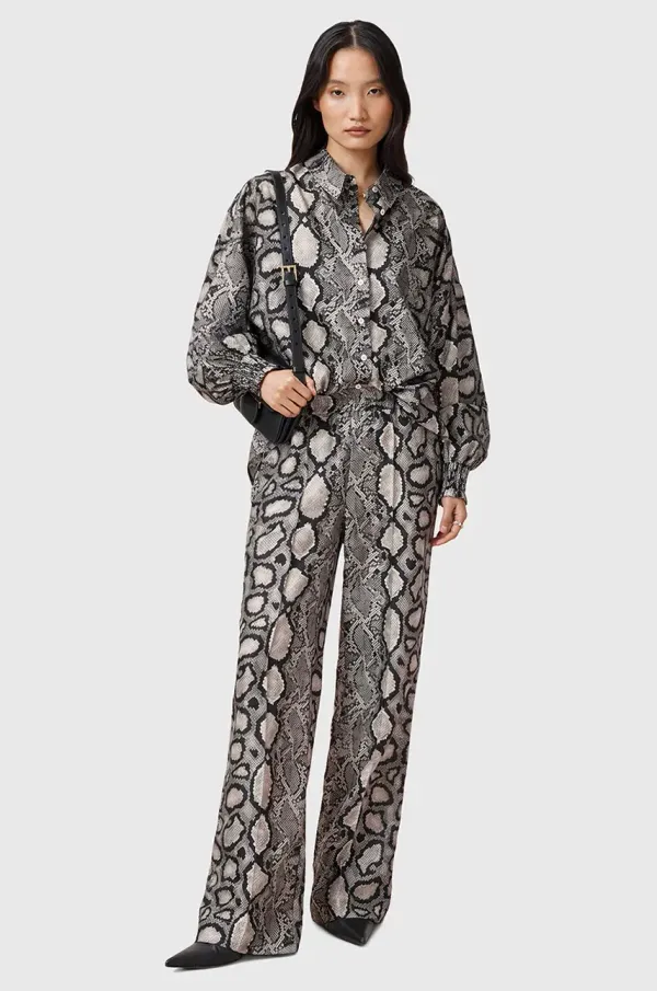 AllSaints Hlače AllSaints CHARLI za žene, široke, visoki struk, W024TC