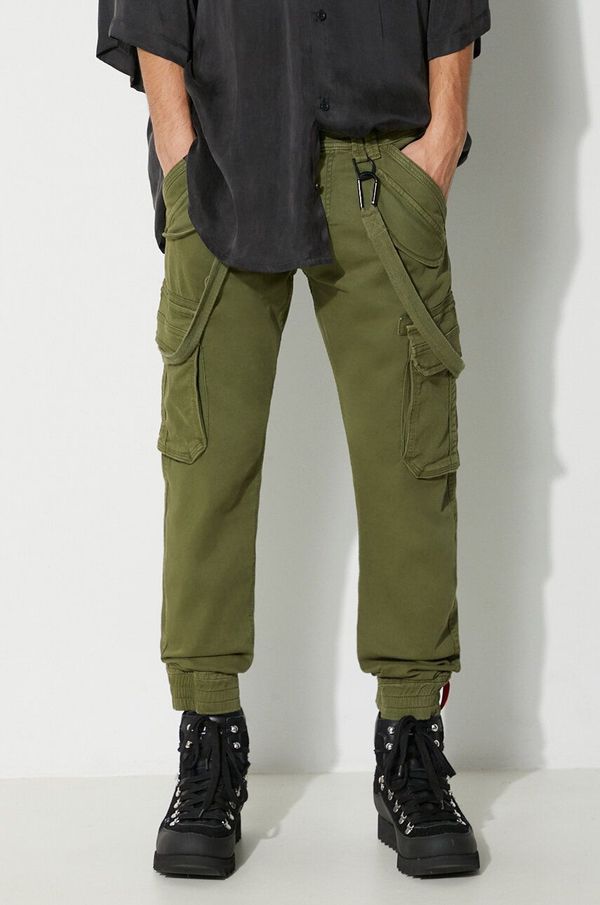 Alpha Industries Hlače Alpha Industries Utility Pant za muškarce, boja: zelena, cargo kroj