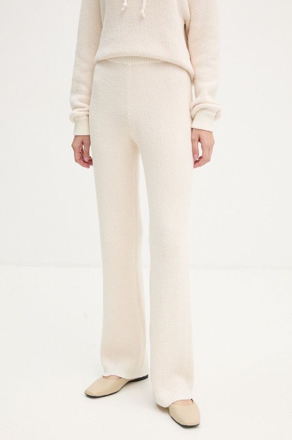 American Vintage Hlače American Vintage za žene, boja: bež, ravni kroj, visoki struk, BLI05AH24