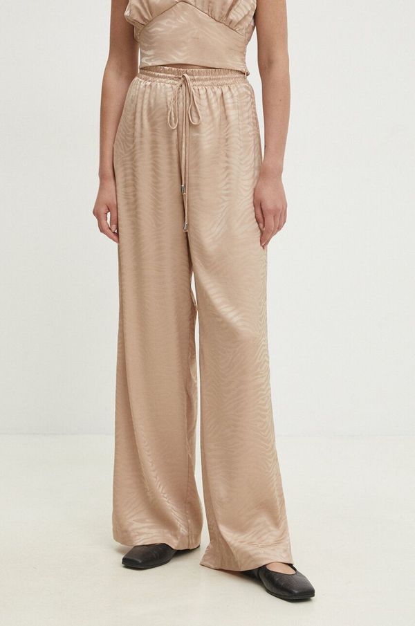 Answear Lab Hlače Answear Lab za žene, boja: bež, ravni kroj, visoki struk