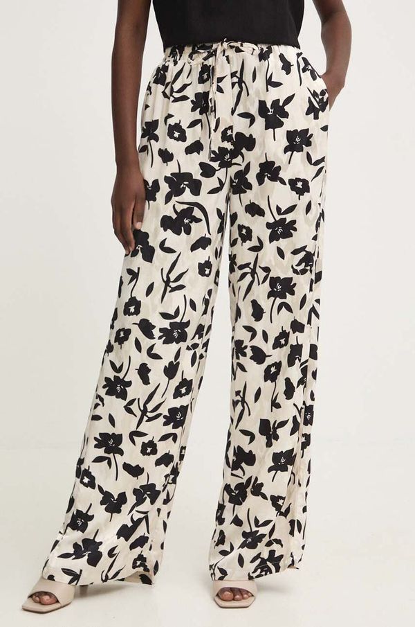 Answear Lab Hlače Answear Lab za žene, boja: bež, ravni kroj, visoki struk