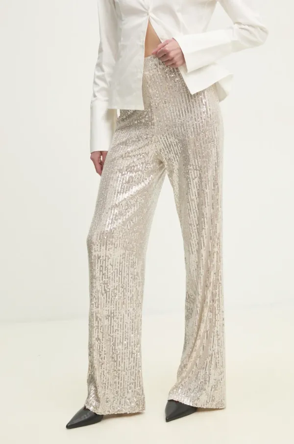 Answear Lab Hlače Answear Lab za žene, boja: bež, ravni kroj, visoki struk