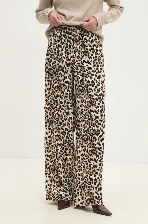 Answear Lab Hlače Answear Lab za žene, boja: bež, široke, visoki struk