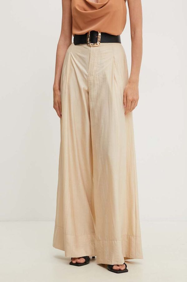 Answear Lab Hlače Answear Lab za žene, boja: bež, široke, visoki struk