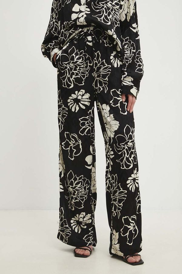 Answear Lab Hlače Answear Lab za žene, boja: bež, široke, visoki struk