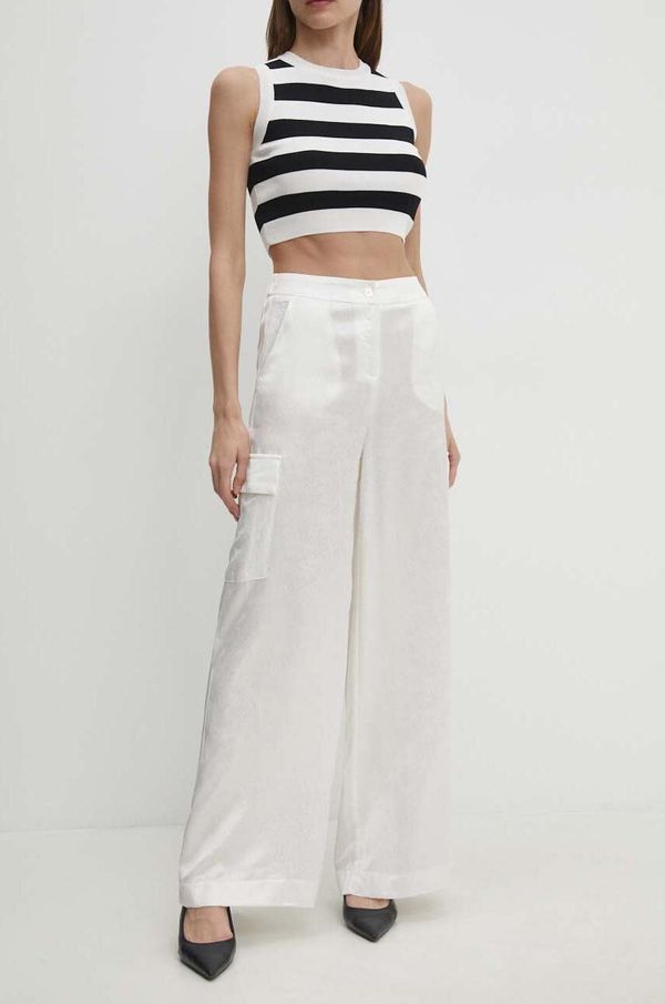 Answear Lab Hlače Answear Lab za žene, boja: bež, široke, visoki struk