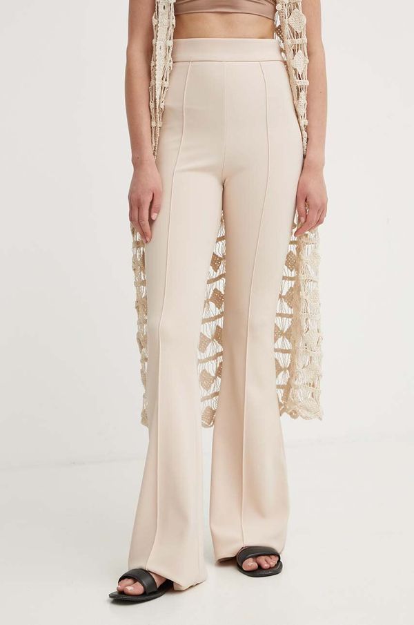 Answear Lab Hlače Answear Lab za žene, boja: bež, uski kroj, visoki struk