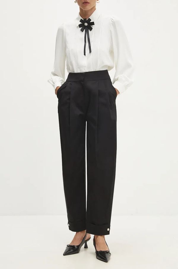 Answear Lab Hlače Answear Lab za žene, boja: crna, chinos kroj, visoki struk