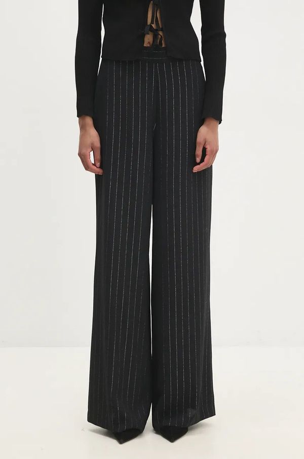 Answear Lab Hlače Answear Lab za žene, boja: crna, ravni kroj, visoki struk