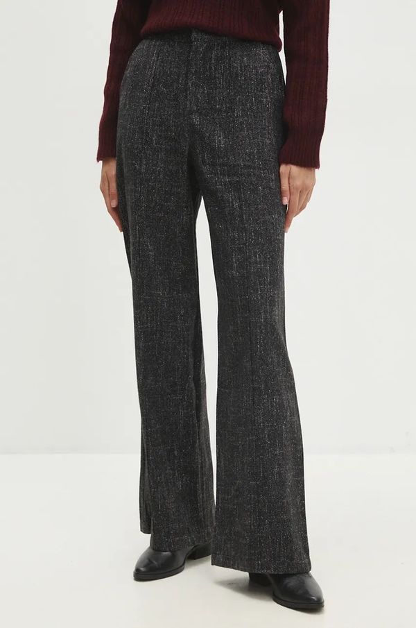 Answear Lab Hlače Answear Lab za žene, boja: crna, ravni kroj, visoki struk