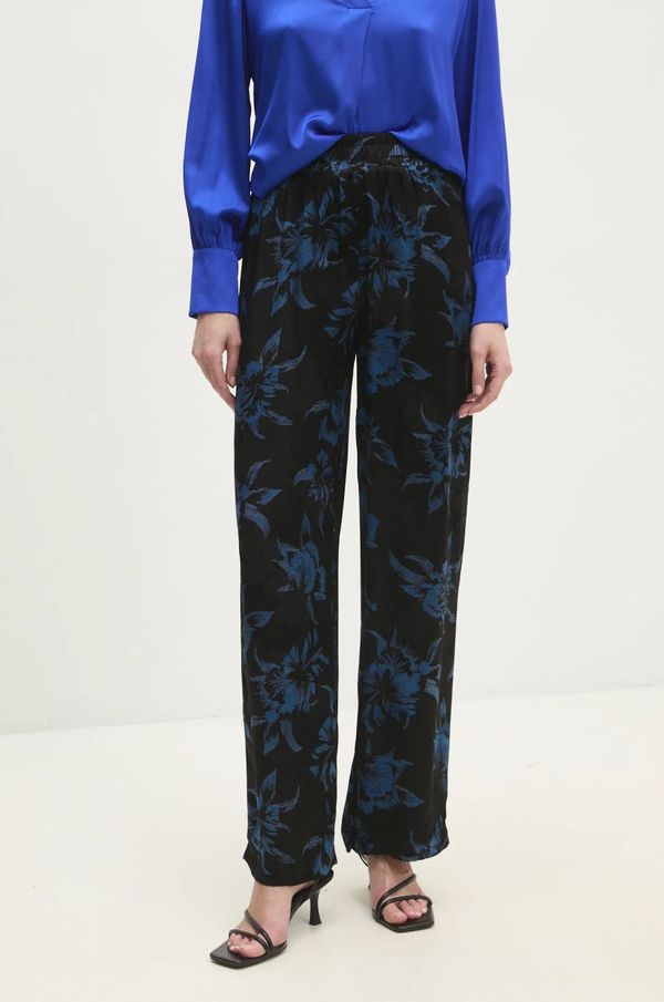 Answear Lab Hlače Answear Lab za žene, boja: crna, ravni kroj, visoki struk