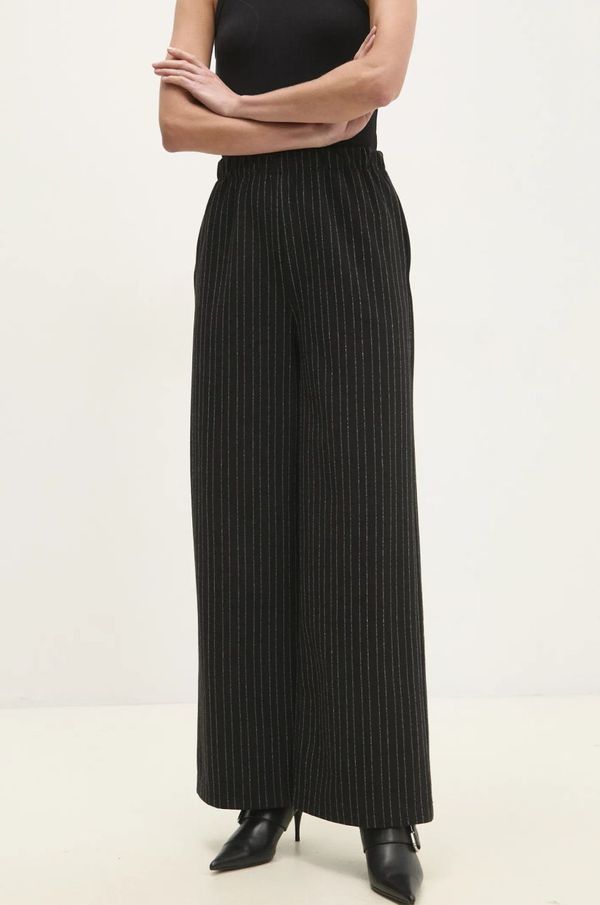 Answear Lab Hlače Answear Lab za žene, boja: crna, ravni kroj, visoki struk