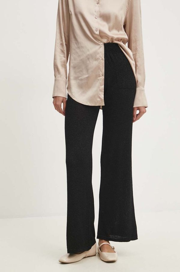 Answear Lab Hlače Answear Lab za žene, boja: crna, široke, visoki struk