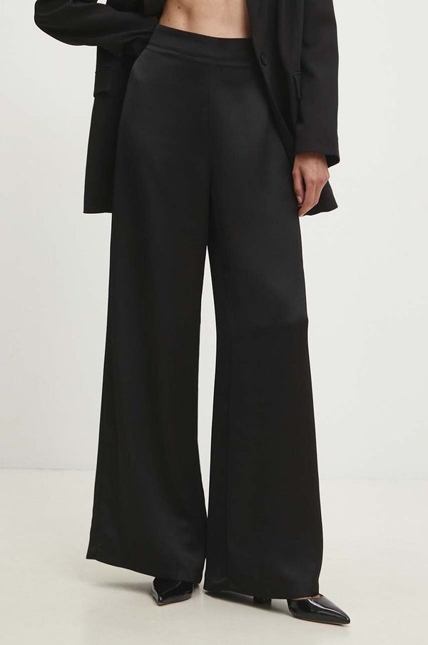 Answear Lab Hlače Answear Lab za žene, boja: crna, široke, visoki struk