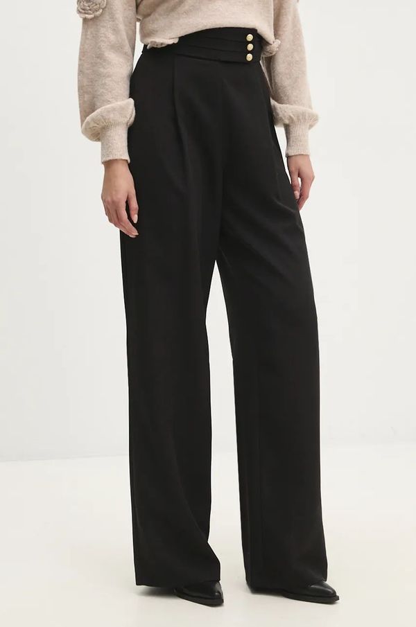 Answear Lab Hlače Answear Lab za žene, boja: crna, široke, visoki struk