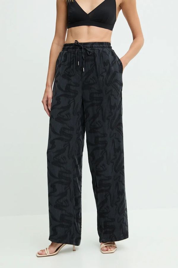 Answear Lab Hlače Answear Lab za žene, boja: crna, široke, visoki struk