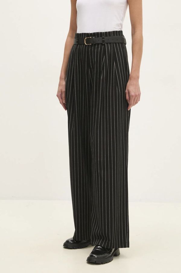 Answear Lab Hlače Answear Lab za žene, boja: crna, široke, visoki struk