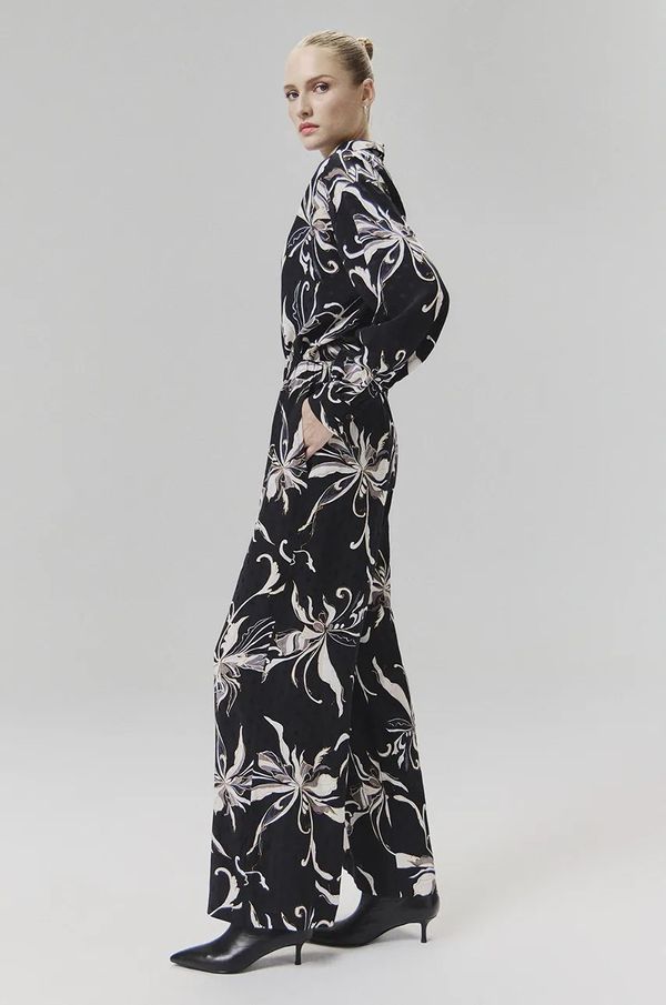 Answear Lab Hlače Answear Lab za žene, boja: crna, široke, visoki struk